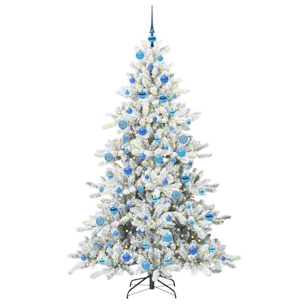 vidaXL Künstlicher klappbarer Weihnachtsbaum Weiß 180 cm PVC und Stahl