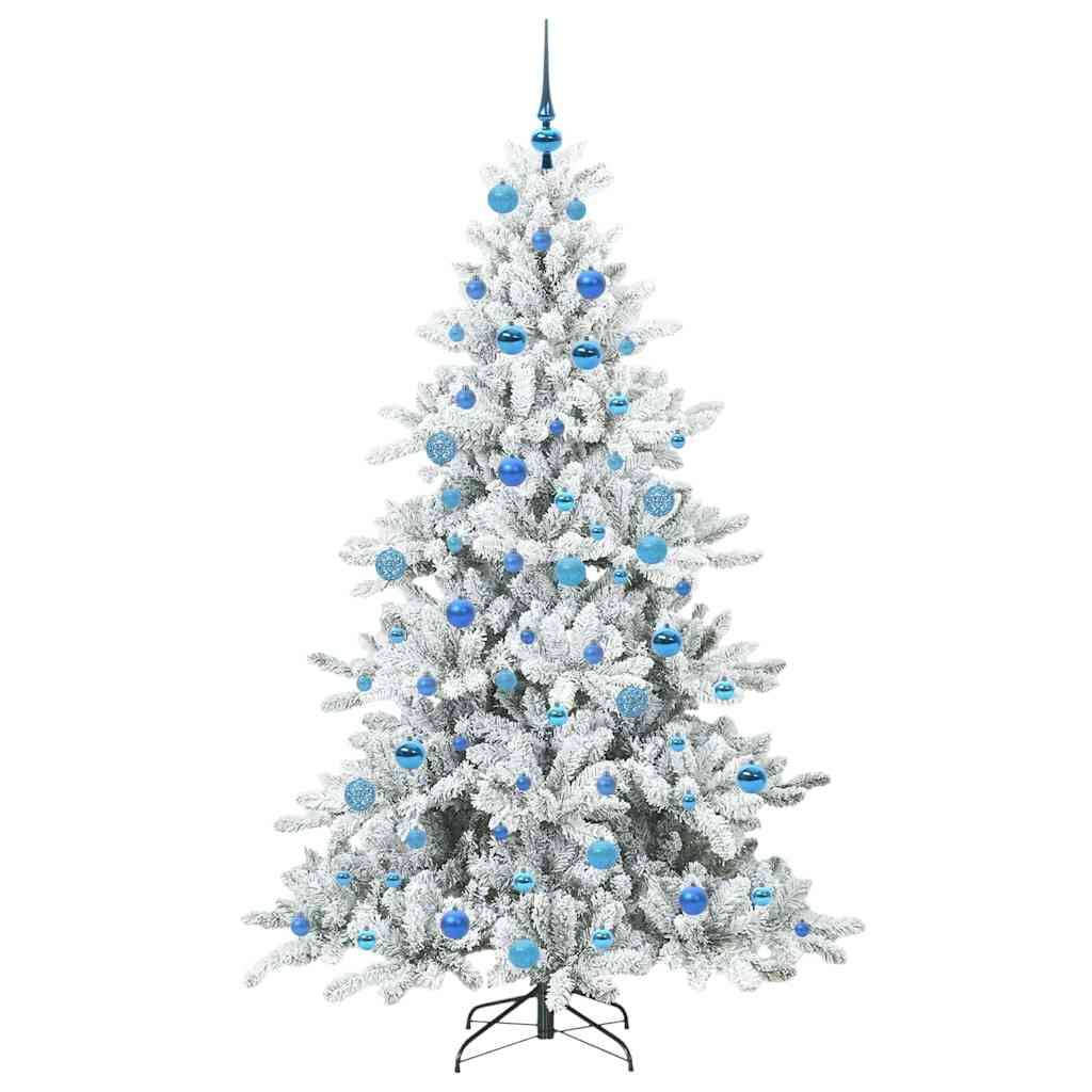 vidaXL Künstlicher klappbarer Weihnachtsbaum Weiß 180 cm PVC und Stahl