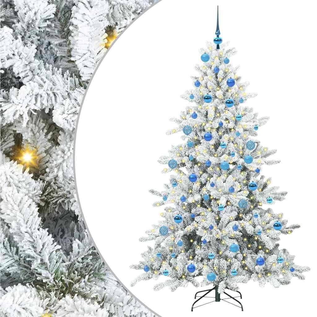 vidaXL Künstlicher klappbarer Weihnachtsbaum Weiß 180 cm PVC und Stahl