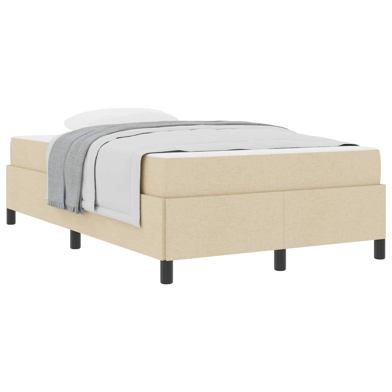 vidaXL Boxspringbett Creme 120 x 190 cm Stoff