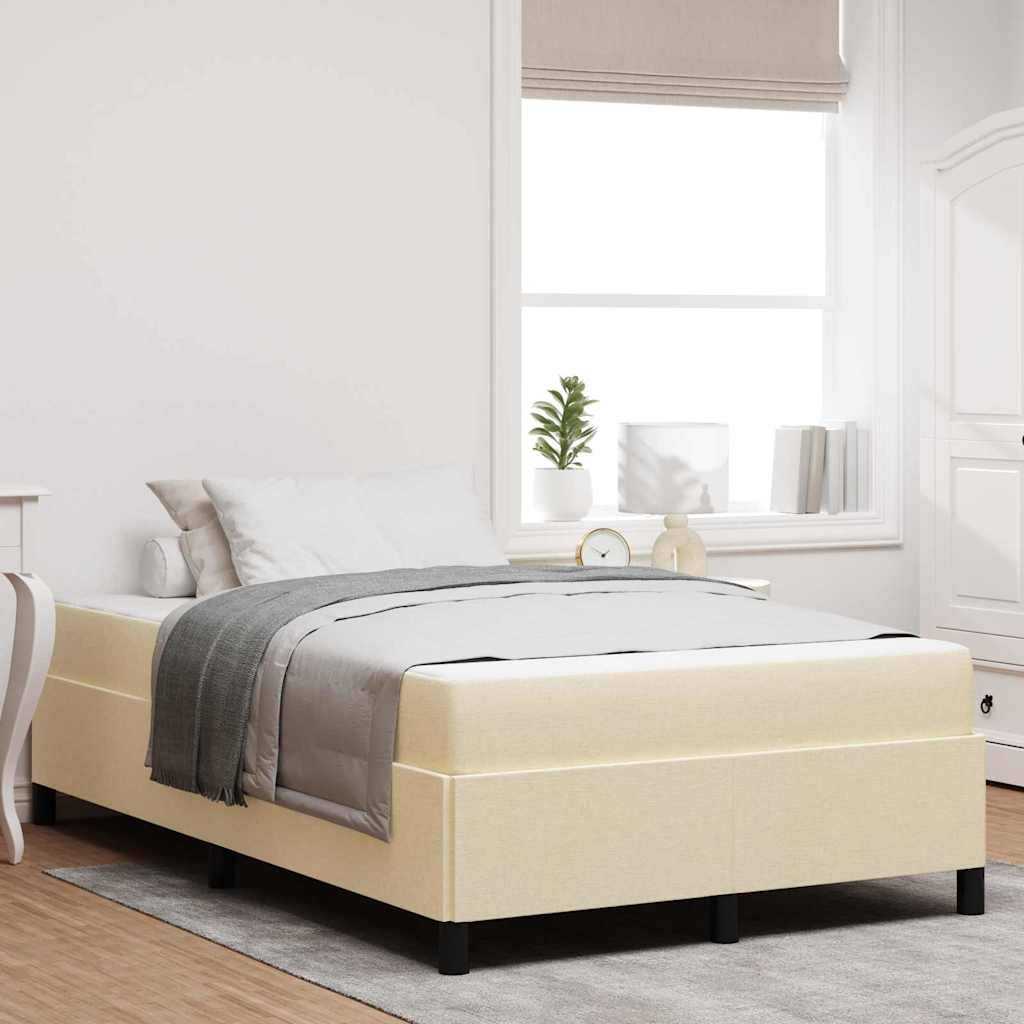 vidaXL Boxspringbett Creme 120 x 190 cm Stoff
