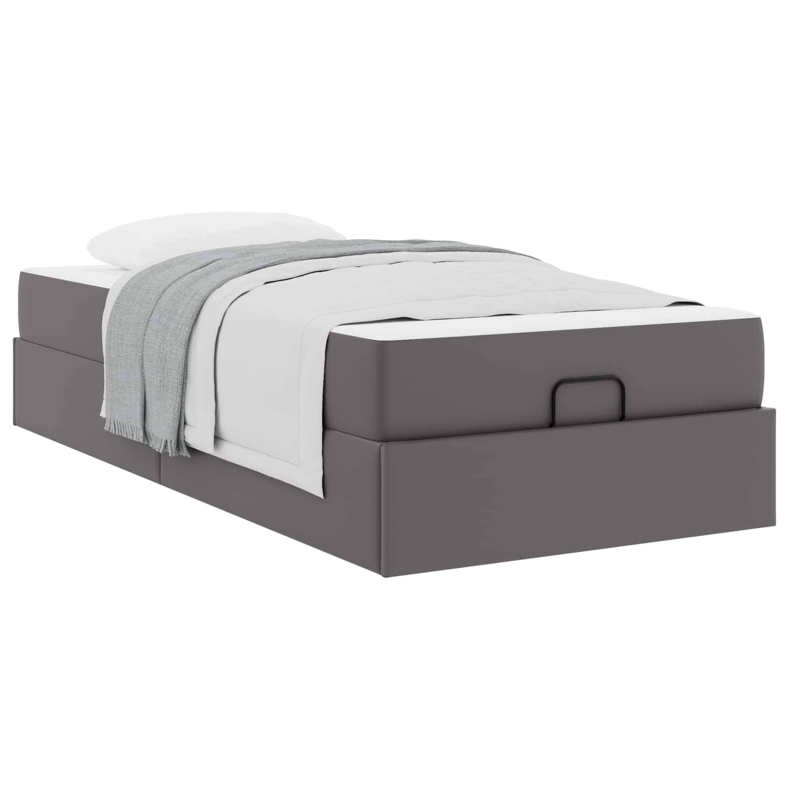 vidaXL Bettgestell mit Matratze Sonstiges 2 pcs Grau PVC