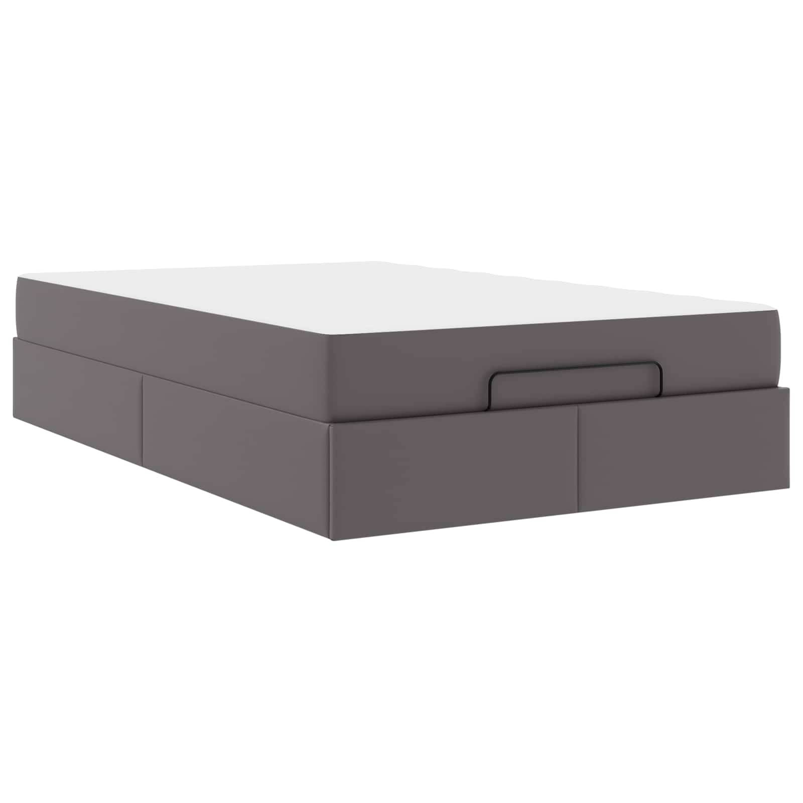 vidaXL Bettgestell mit Matratze Sonstiges 2 pcs Grau PVC