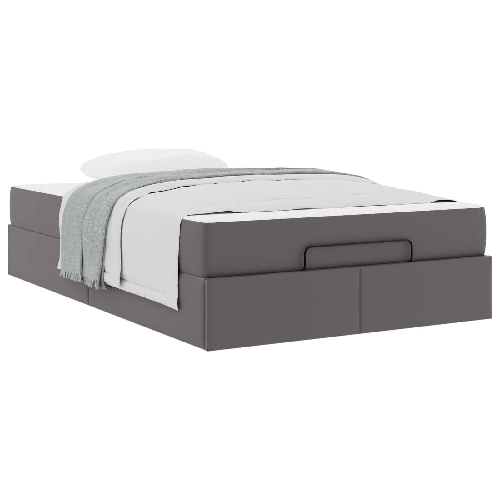 vidaXL Bettgestell mit Matratze Sonstiges 2 pcs Grau PVC
