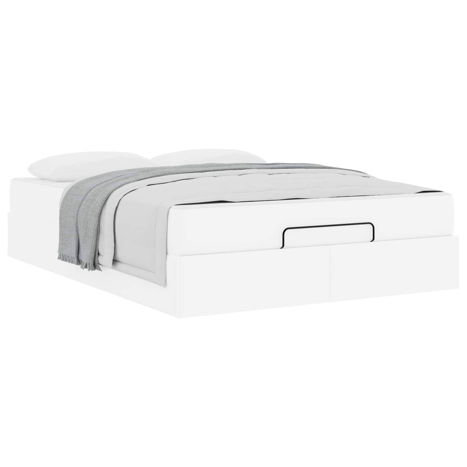 vidaXL Bettgestell mit Matratze Sonstiges 2 pcs Weiß PVC