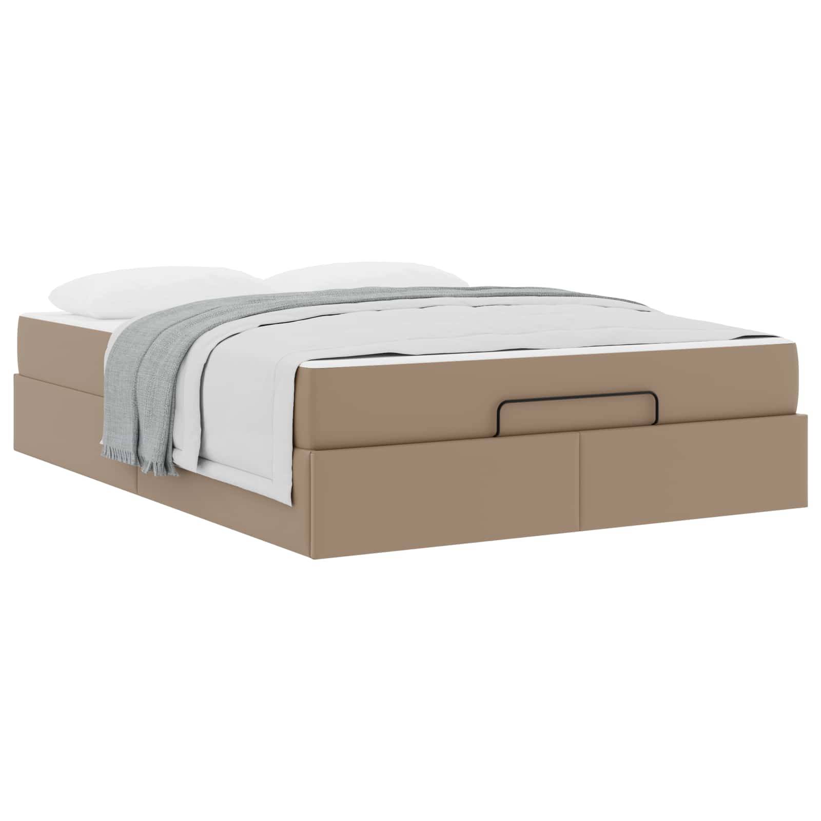 vidaXL Bettgestell mit Matratze Sonstiges 2 pcs Hellbraun PVC