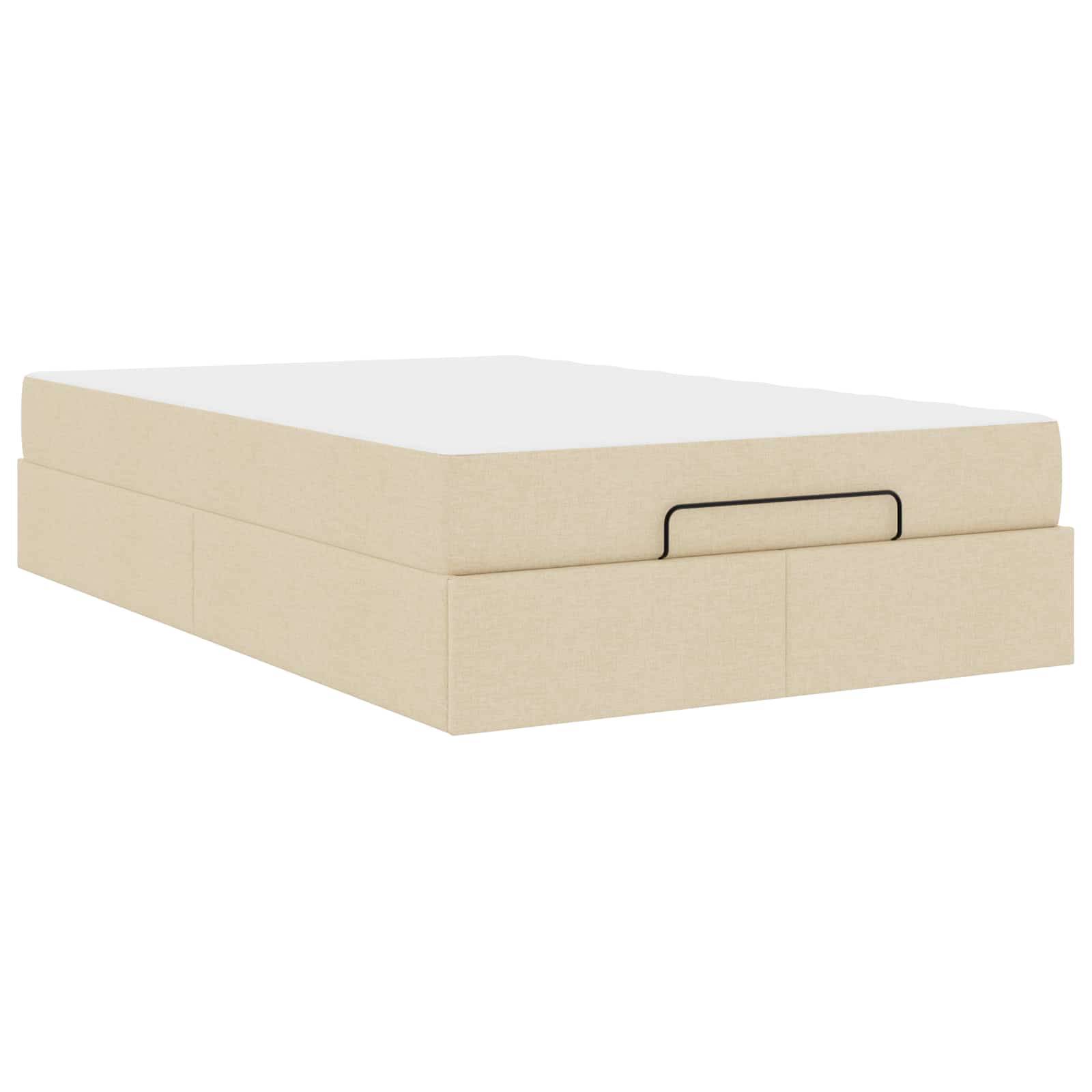 vidaXL Bettgestell mit Matratze 2 pcs Creme Stoff