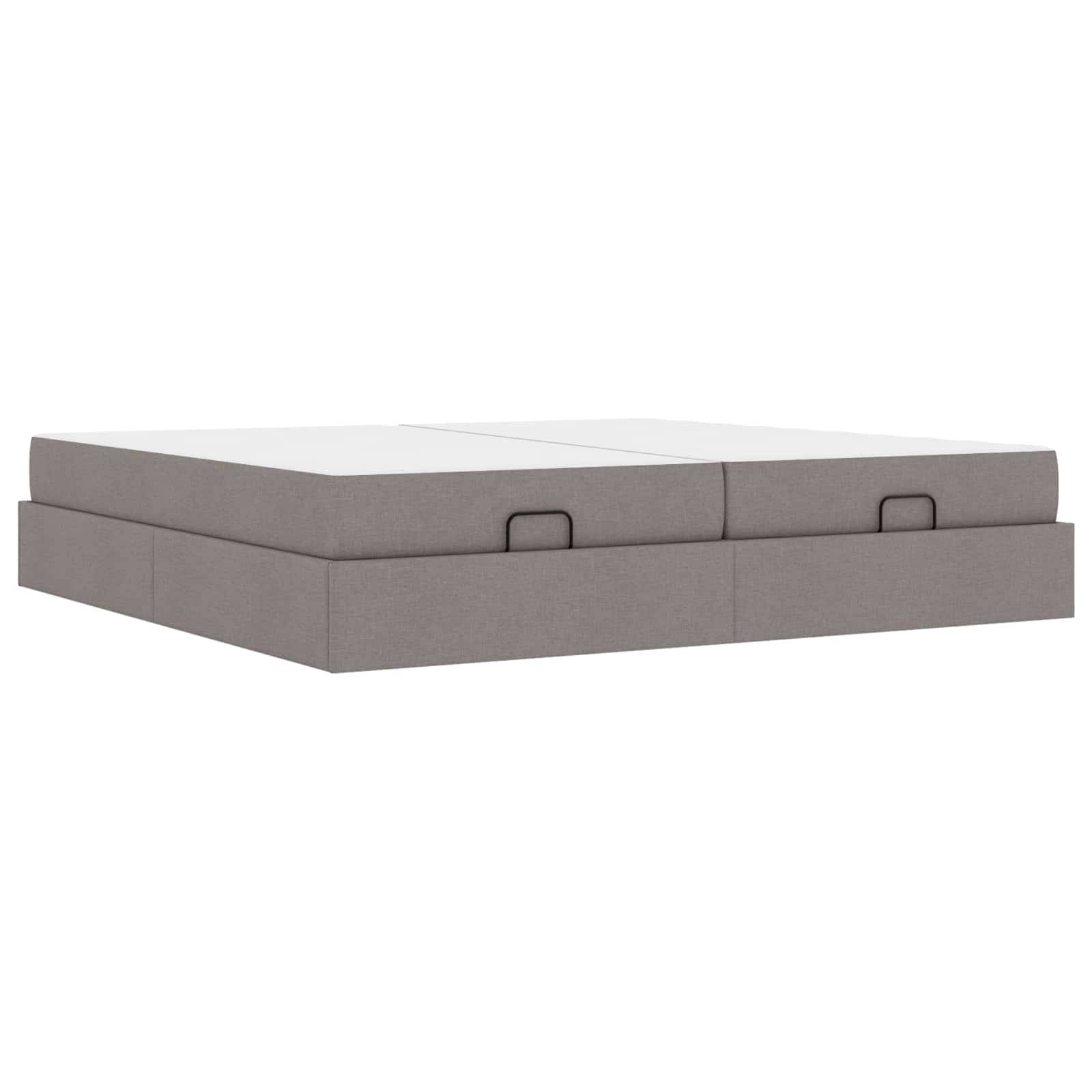 vidaXL Bettgestell mit Matratze mit Matratze 2 pcs Taupe Stoff