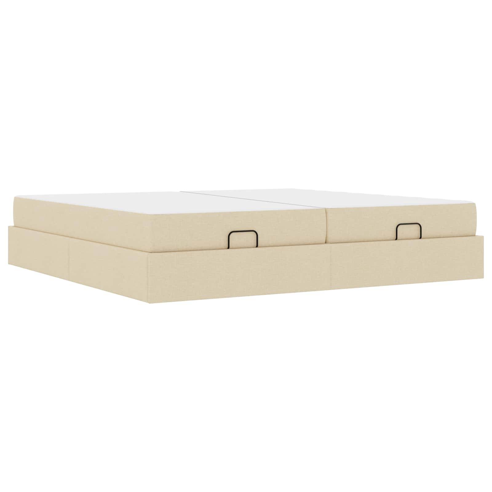 vidaXL Bettgestell mit Matratze mit Matratze 2 pcs Creme Stoff