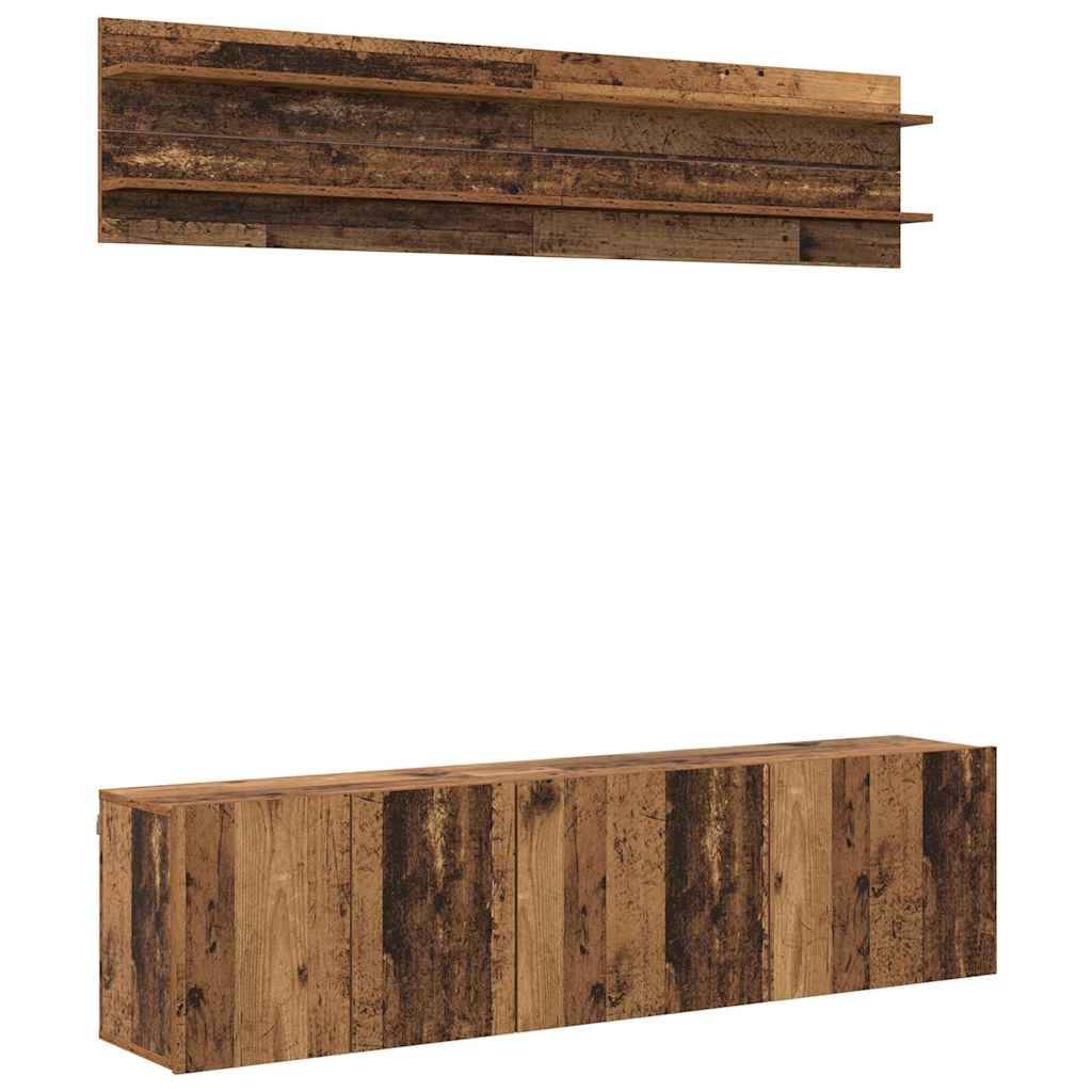 vidaXL TV-Einheiten Wandmontiert 6 pcs Altholz Holzwerkstoff