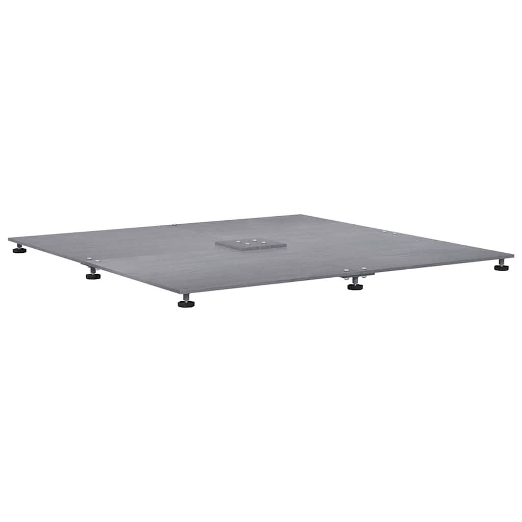 vidaXL Sonnenschirmständer Dunkelgrau Holzlook 100 x 100 x 4 cm Stahl