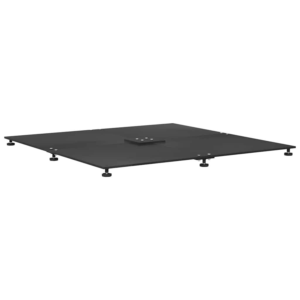 vidaXL Sonnenschirmständer Schwarz 100 x 100 x 4 cm Stahl