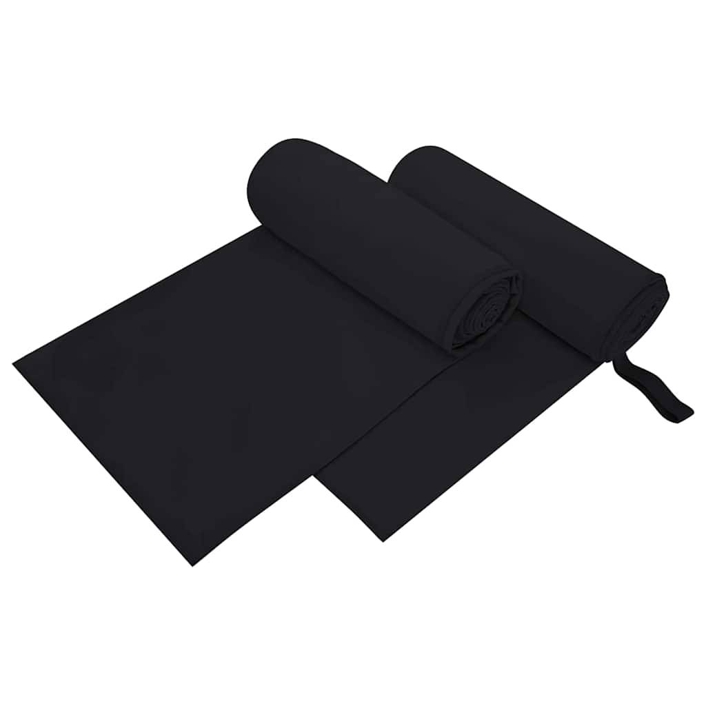 vidaXL Sporthandtücher 2 pcs Schwarz 200 x 100 cm