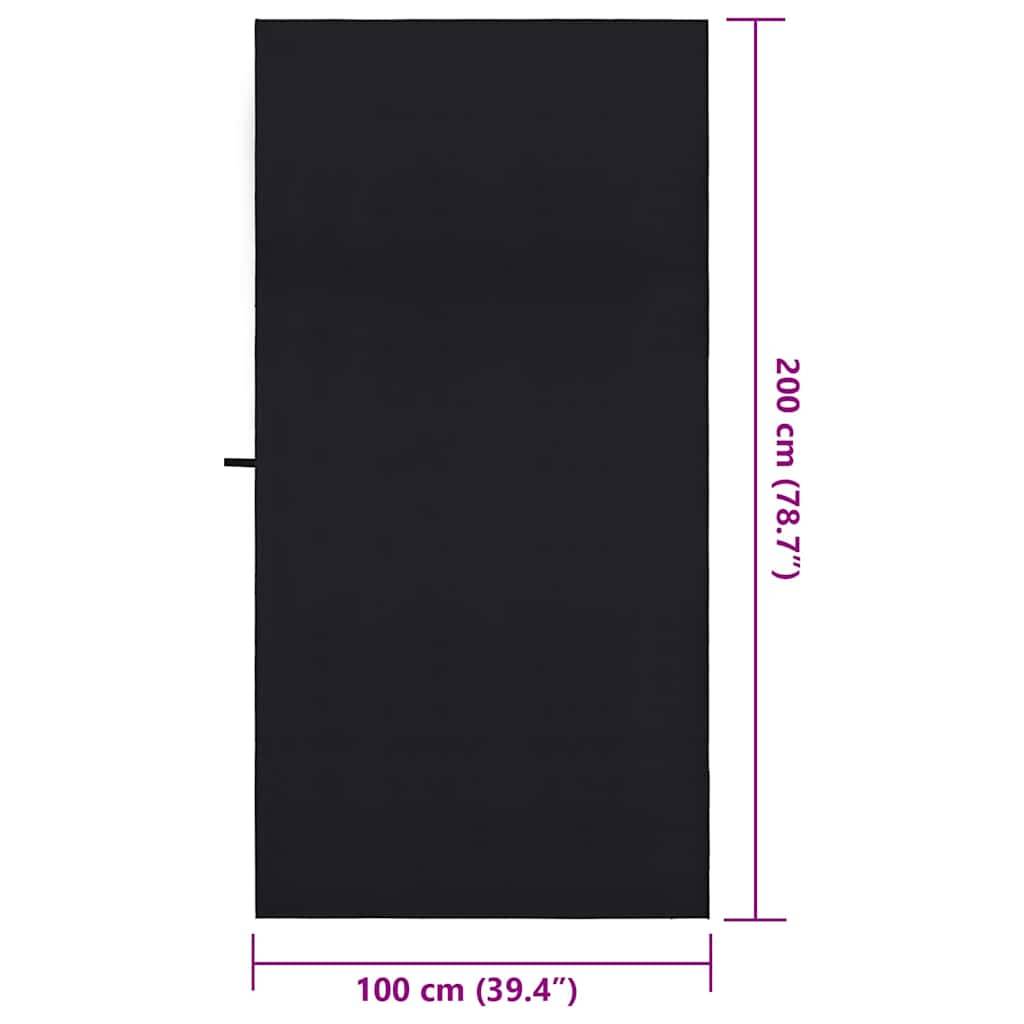 vidaXL Sporthandtücher 2 pcs Schwarz 200 x 100 cm
