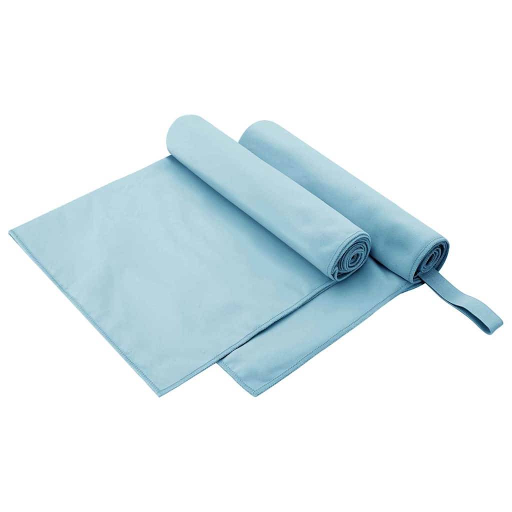 vidaXL Sporthandtücher 2 pcs Blau 100 x 50 cm Polyester und Polyamid