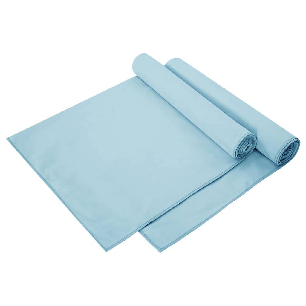 vidaXL Sporthandtücher 2 pcs Blau 140 x 70 cm Polyester und Polyamid