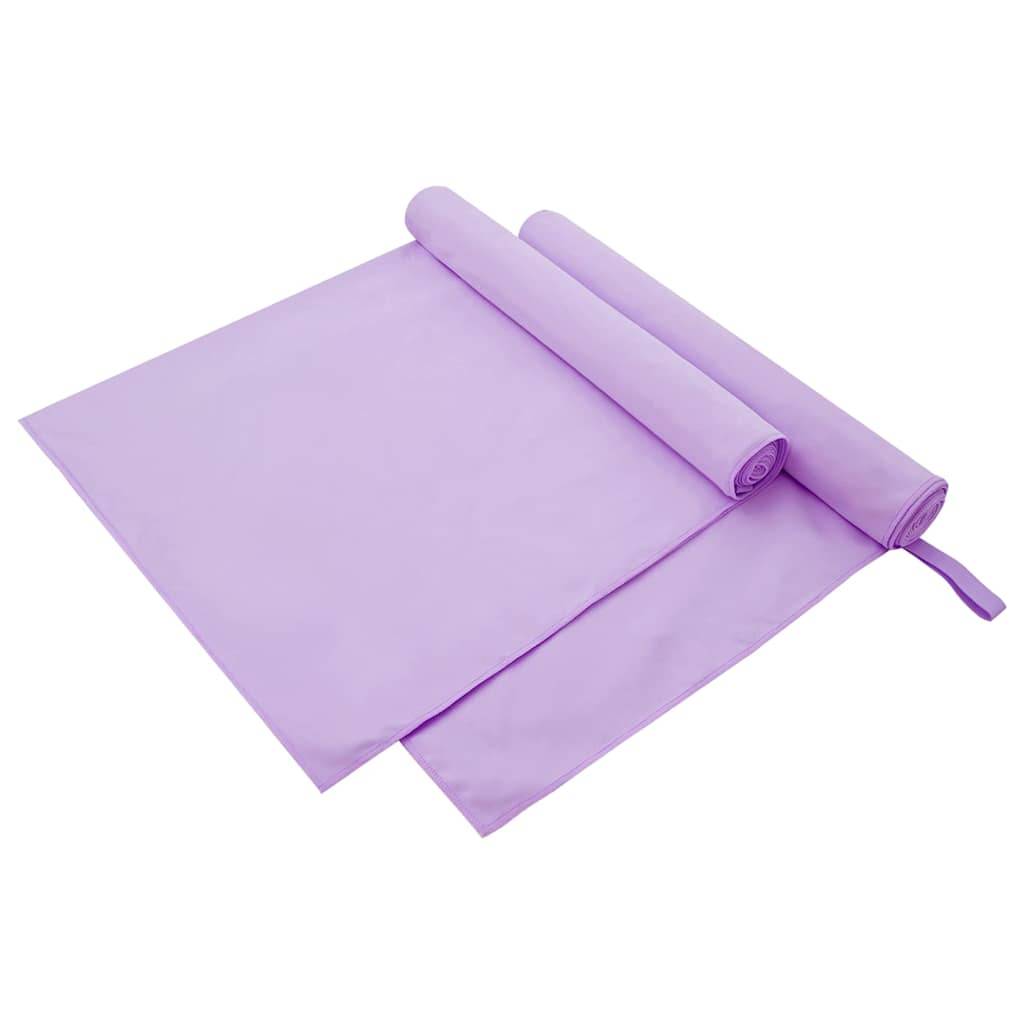 vidaXL Sporthandtücher 2 pcs Lila 180 x 90 cm Polyester und Polyamid