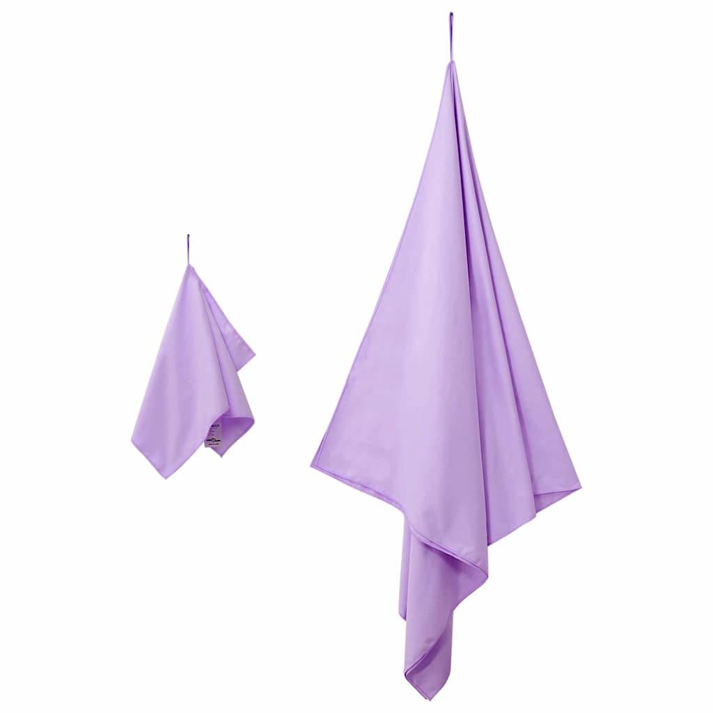 vidaXL Sporthandtuch Set 2 pcs Lila Stoff