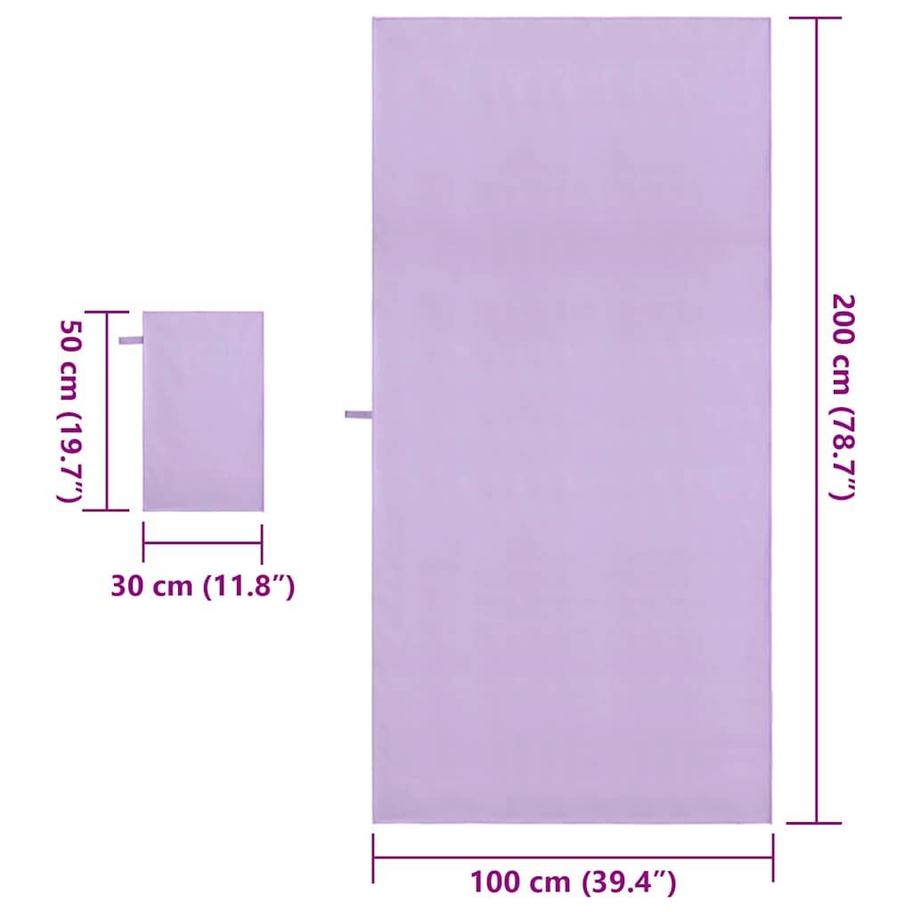 vidaXL Sporthandtuch Set 2 pcs Lila Stoff
