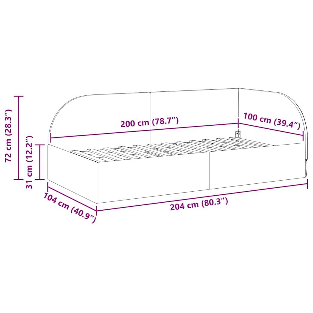 vidaXL Eckbettgestell mit Kopfteil Dunkelgrün 100 cm x 200 cm Samt