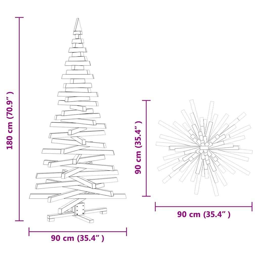 vidaXL Weihnachtsbäume mit Ständer Braun 180 cm Massivholz Kiefer