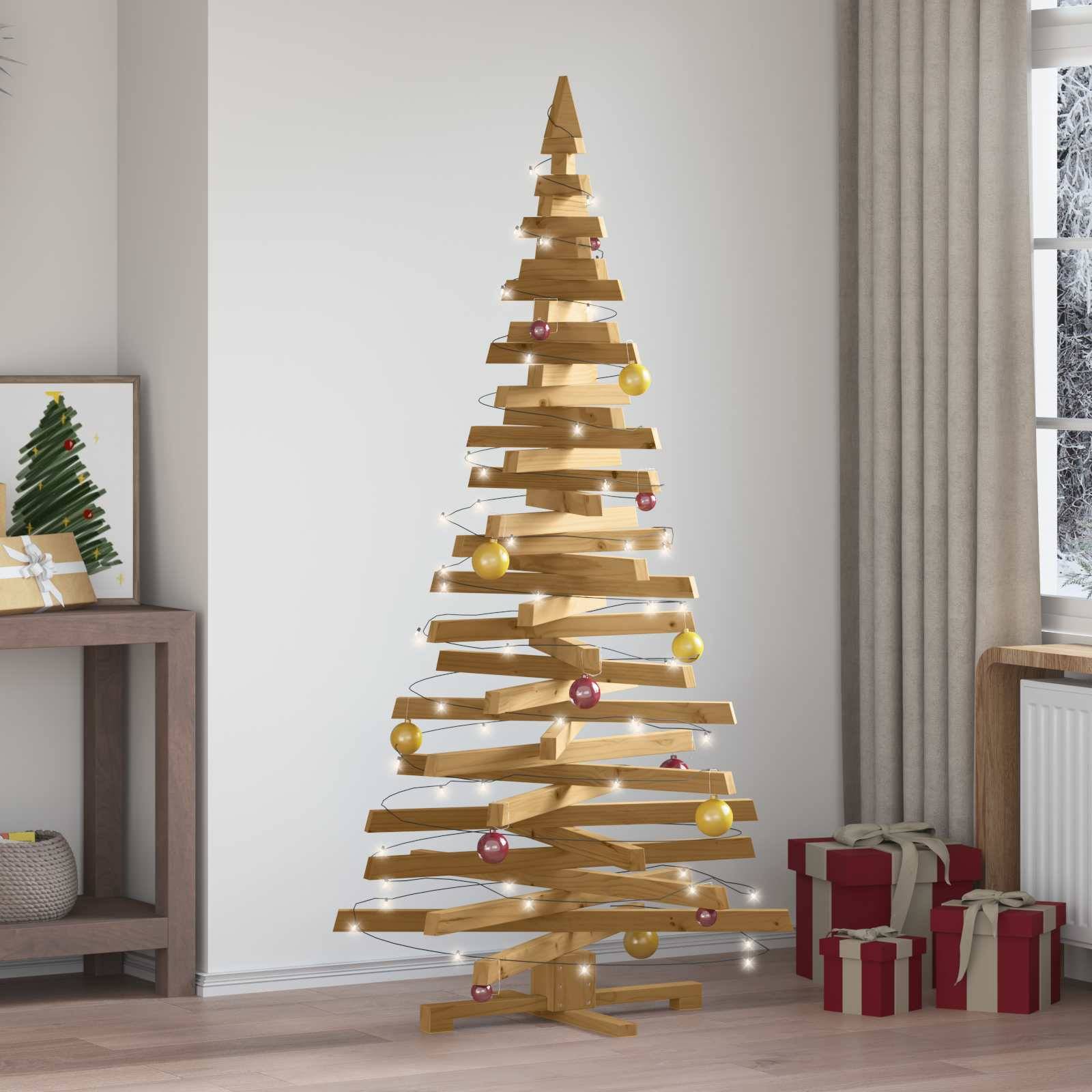 vidaXL Weihnachtsbäume mit Ständer Braun 180 cm Massivholz Kiefer