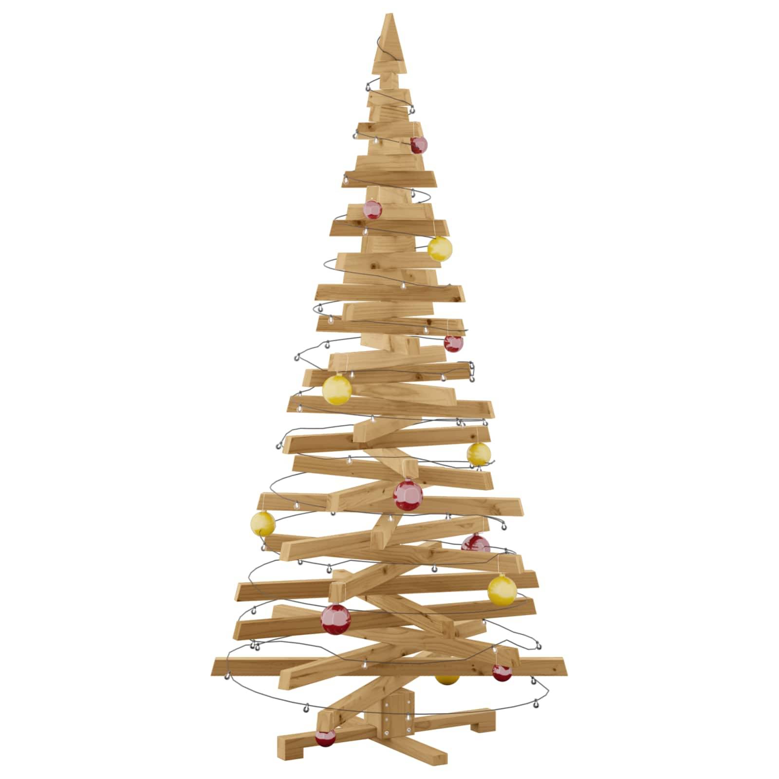 vidaXL Weihnachtsbäume mit Ständer Braun 180 cm Massivholz Kiefer