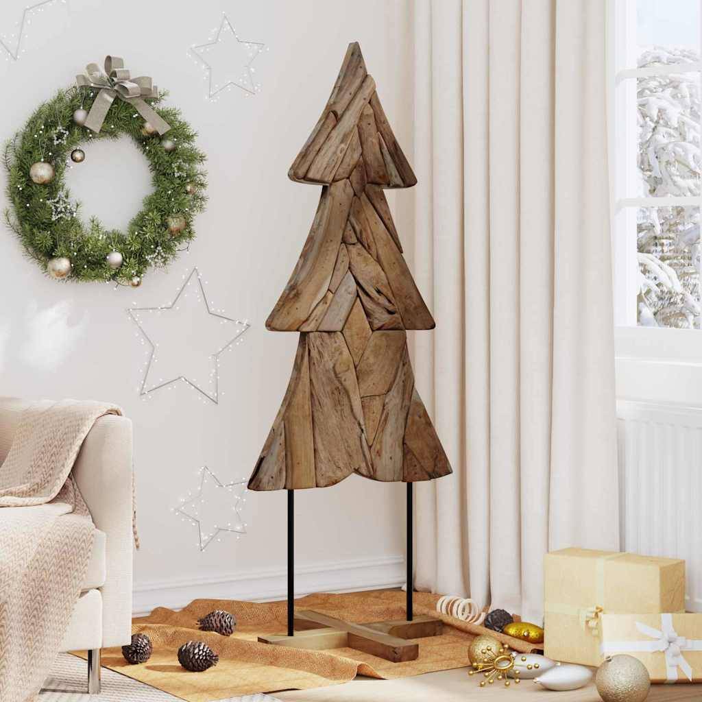 vidaXL Weihnachtsbaum mit Ständer Braun 151 cm Massivholz Teak