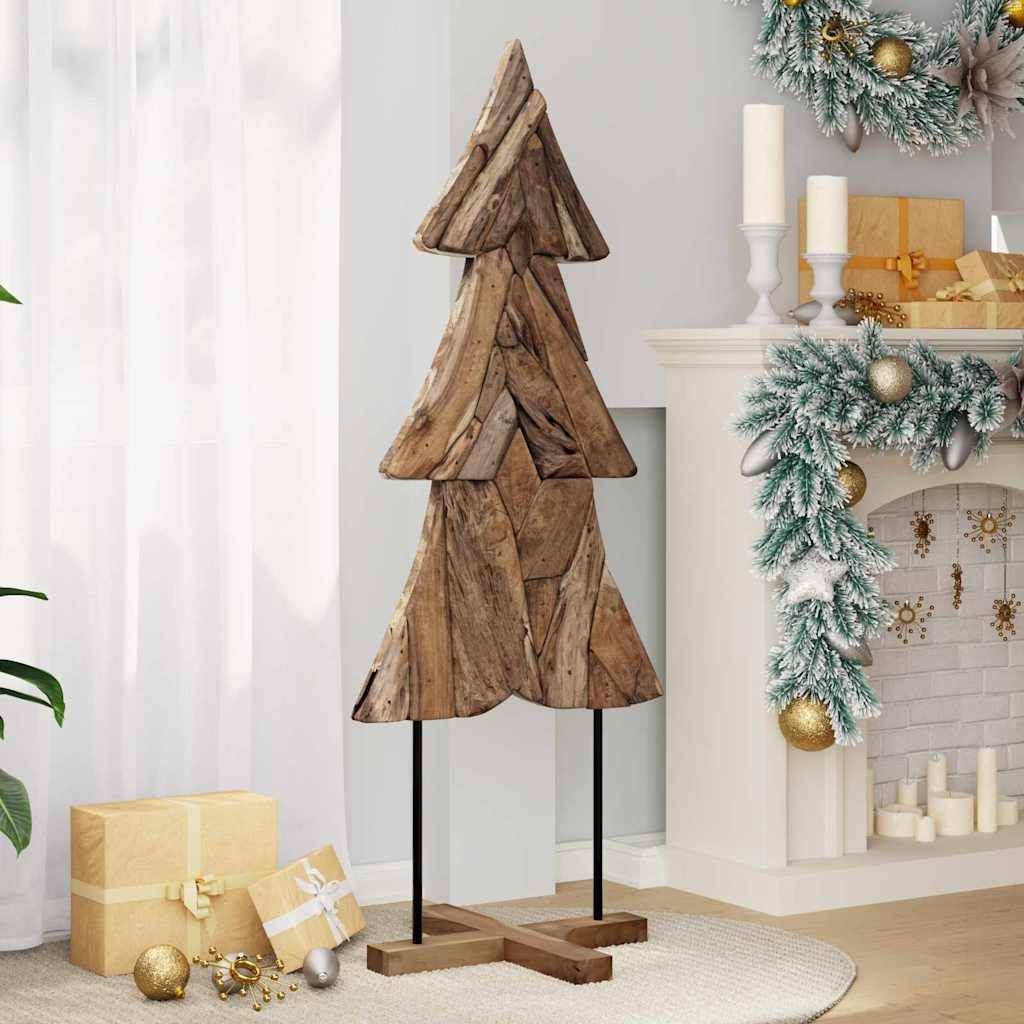 vidaXL Weihnachtsbaum mit Ständer Braun 151 cm Massivholz Teak