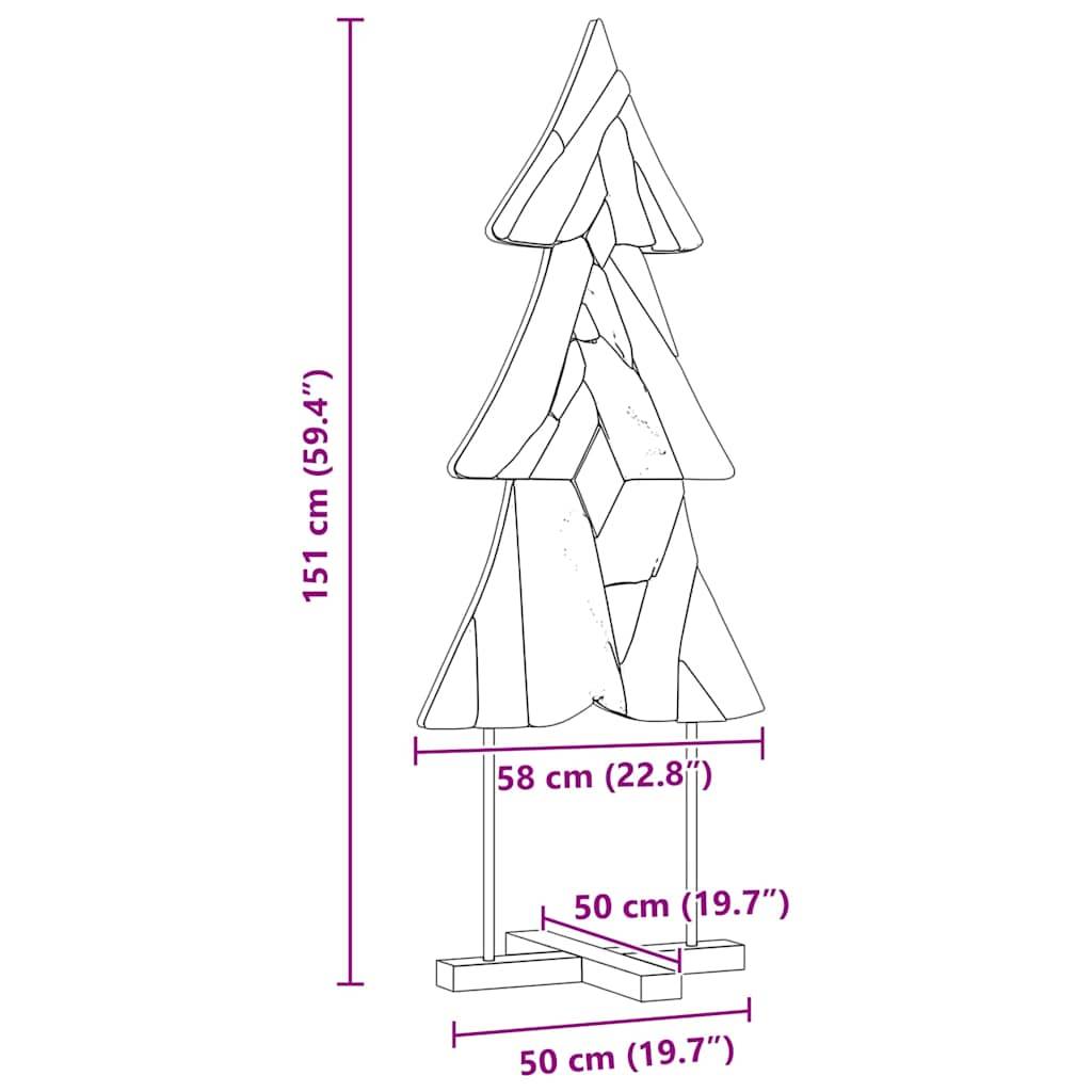 vidaXL Weihnachtsbaum mit Ständer Braun 151 cm Massivholz Teak