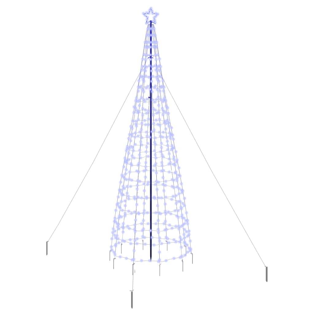 vidaXL LED Weihnachtsbaum mit Erdspießen Blau 400 cm Eisen
