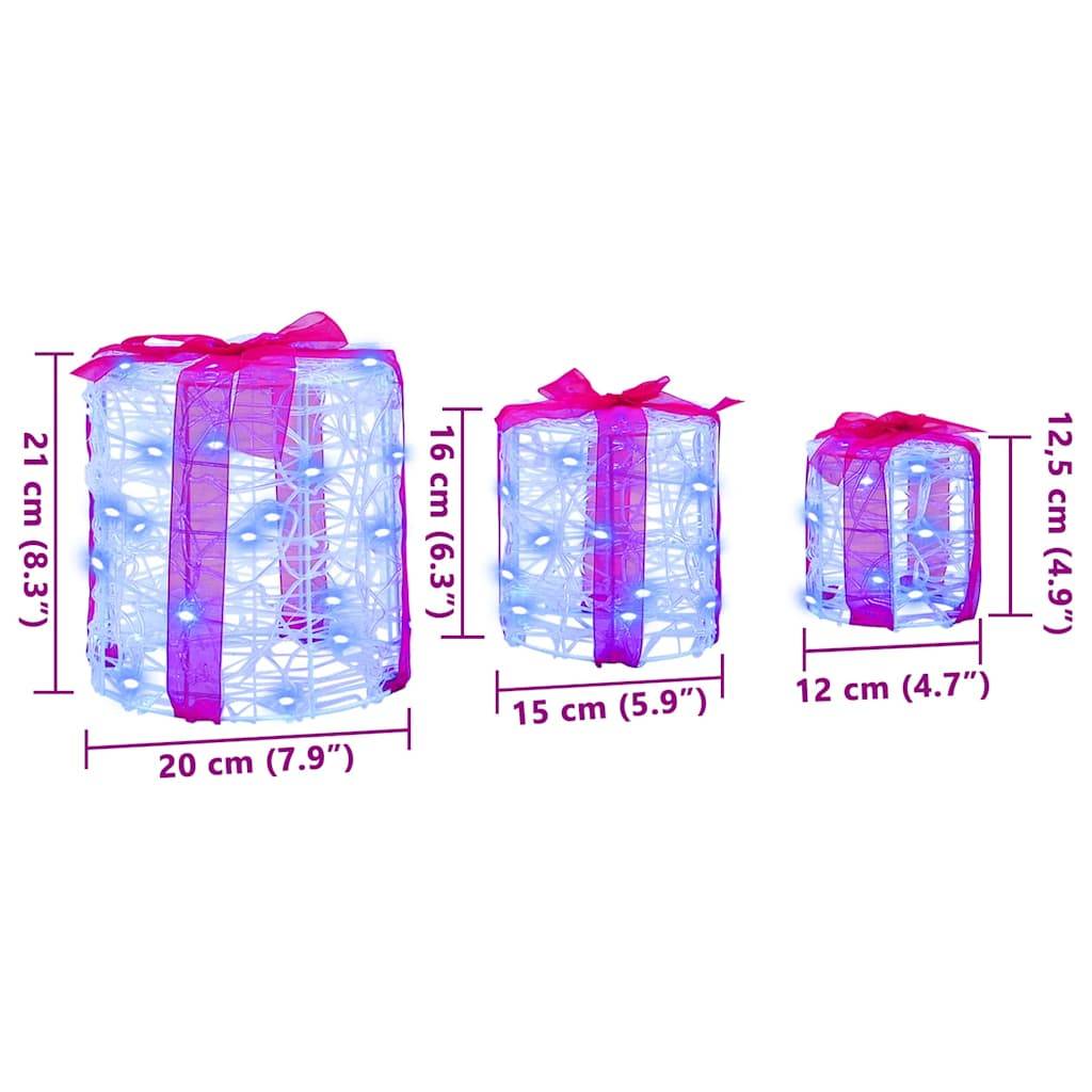 vidaXL Geschenkbox Dekoration 3 pcs Blau 20 x 20 x 21 cm Acryl
