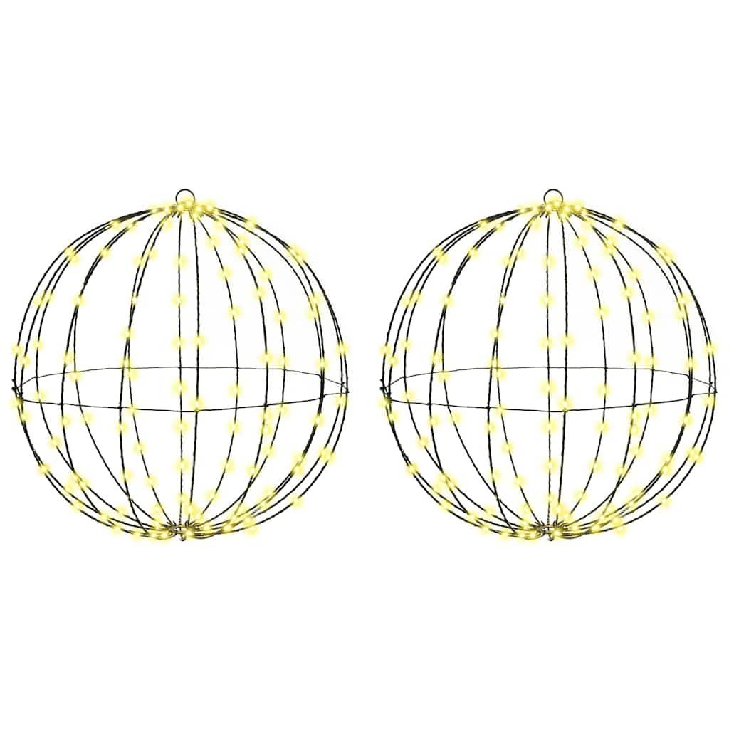 vidaXL Ball mit 320 LEDs 2 pcs Warmweiß 50 cm Metall