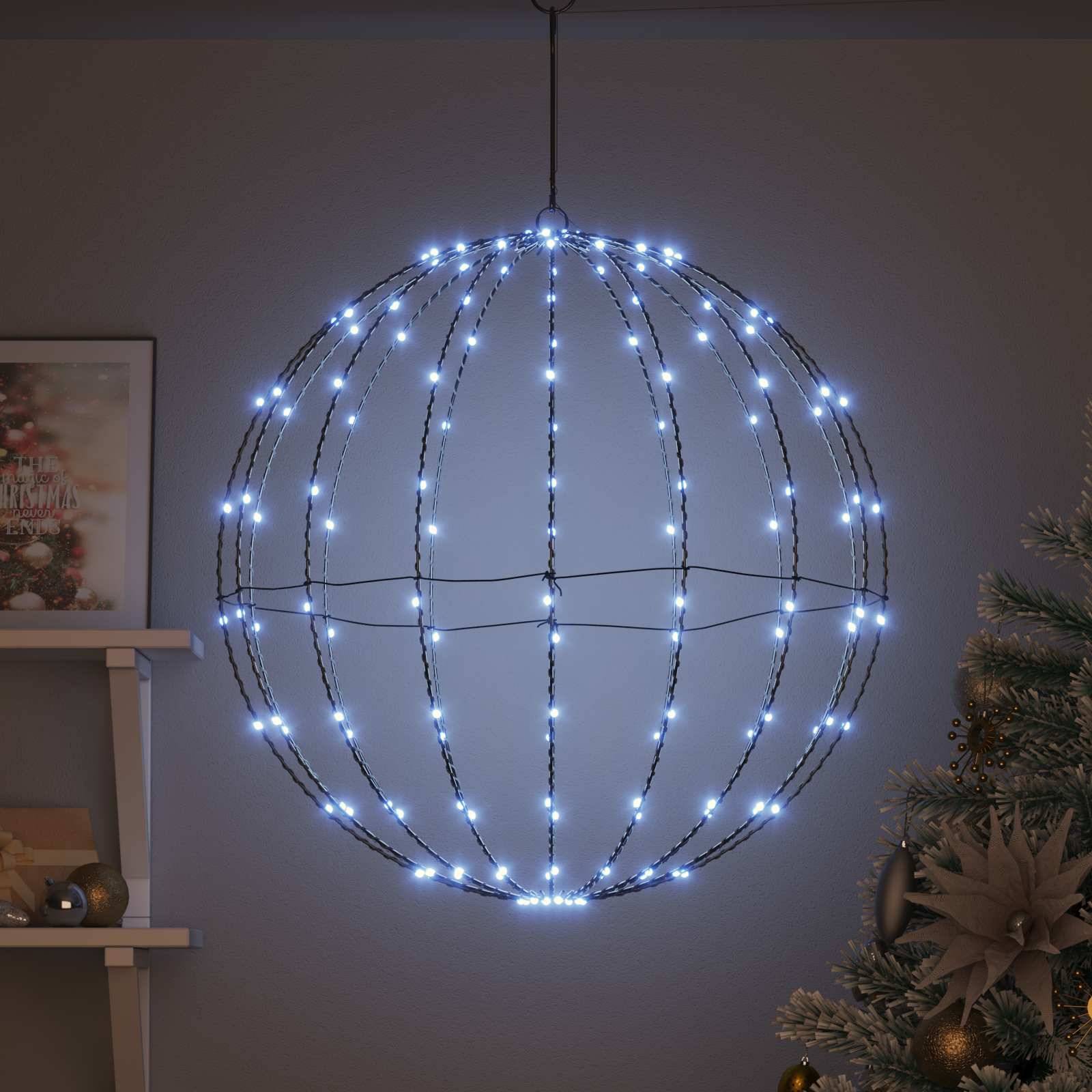 vidaXL Ball Kaltweiß 60 x 60 x 62 cm Metall 192 LEDs