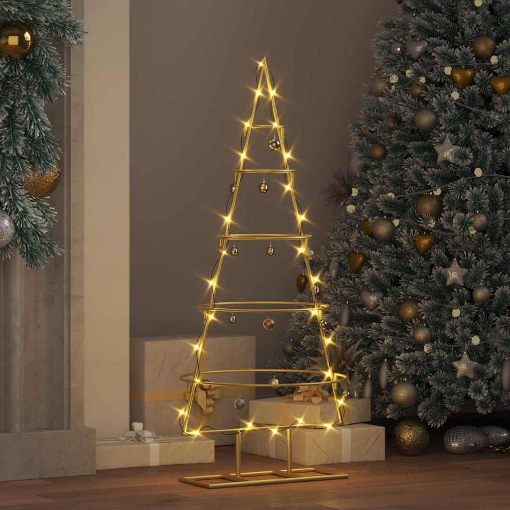 vidaXL Metall Weihnachtsbaum Gold 90 cm Pulverbeschichteter Stahl