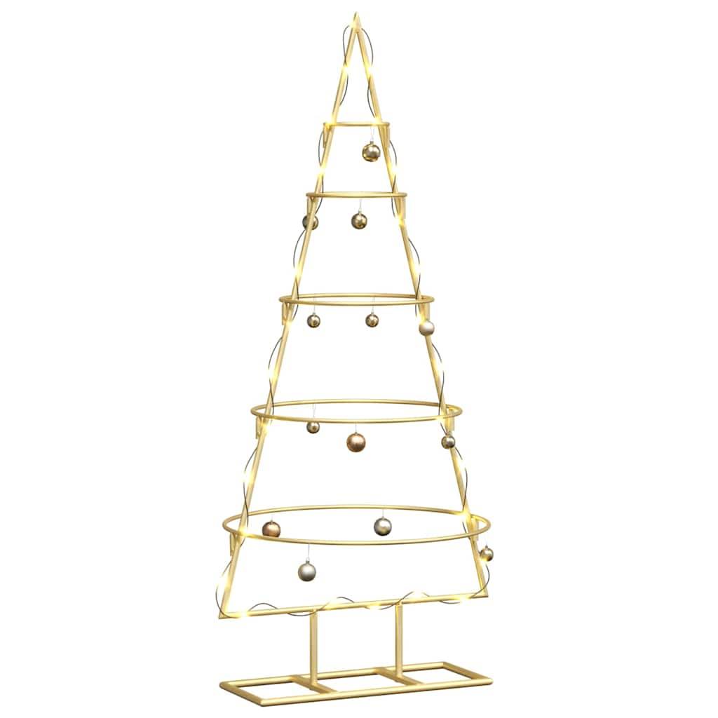 vidaXL Metall Weihnachtsbaum Gold 90 cm Pulverbeschichteter Stahl