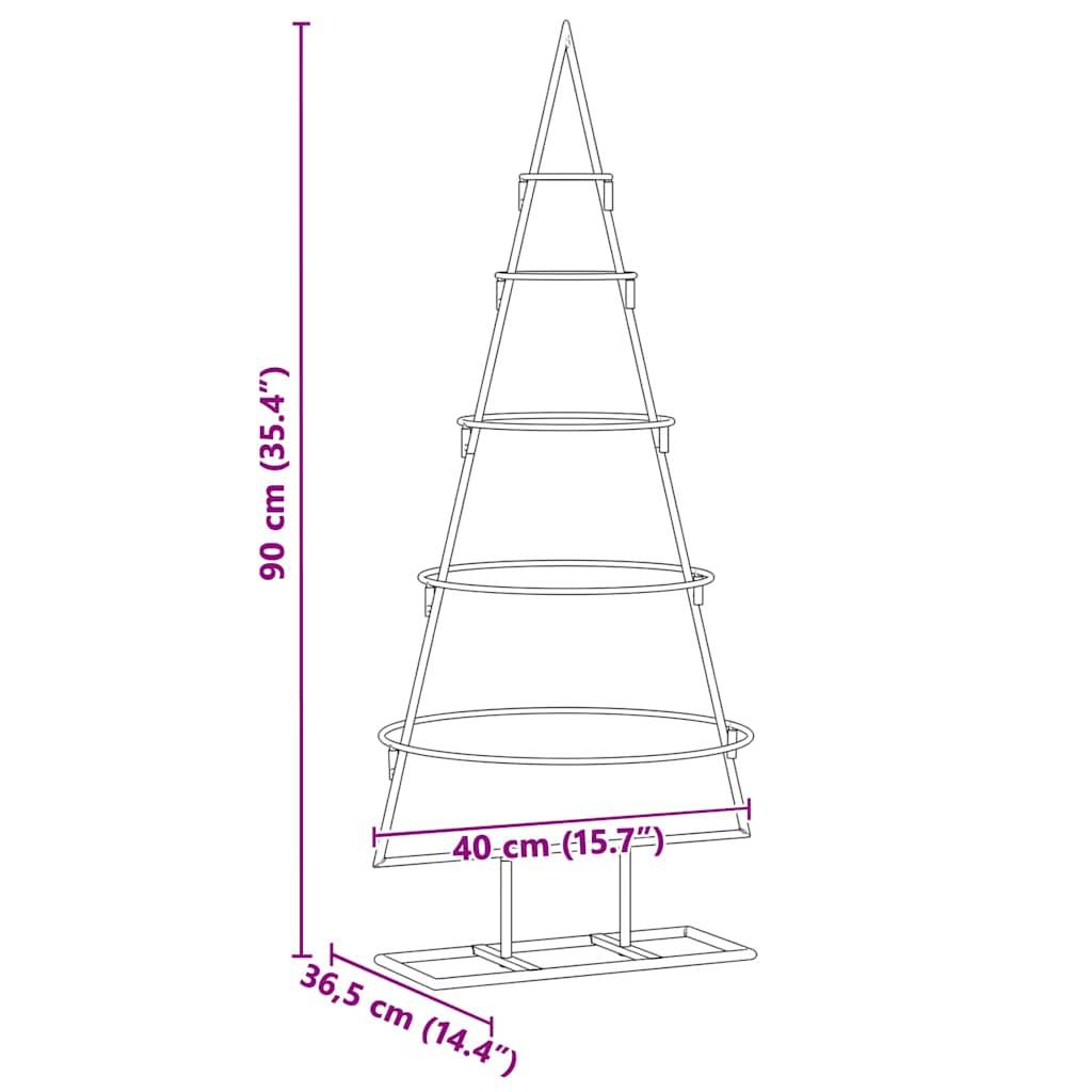 vidaXL Metall Weihnachtsbaum Gold 90 cm Pulverbeschichteter Stahl