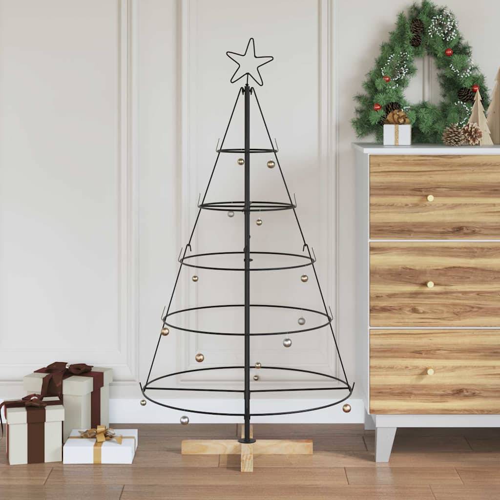 vidaXL Metall-Weihnachtsbaum mit Ständer KUOPIO 125 cm Stahl Schwarz