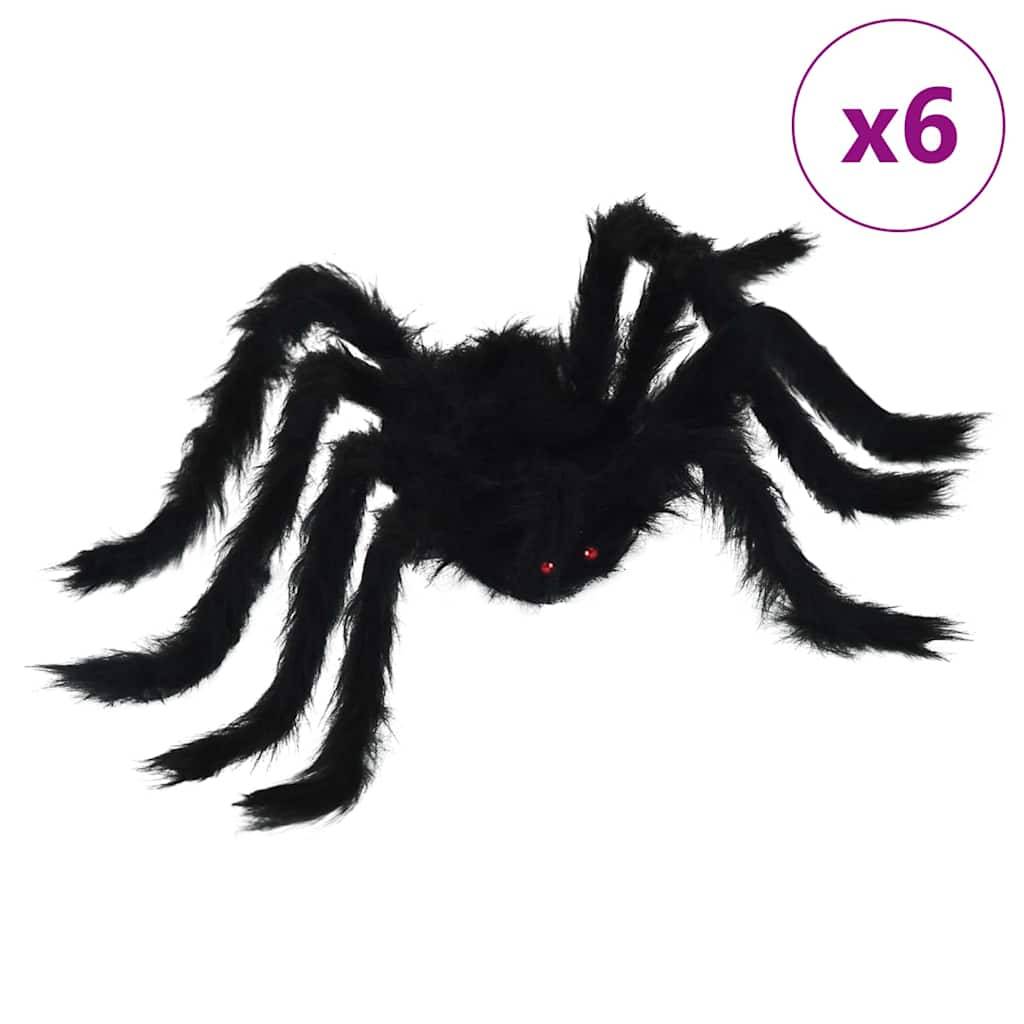 vidaXL Halloween Spinnen Dekoration 6 pcs Schwarz 75 cm