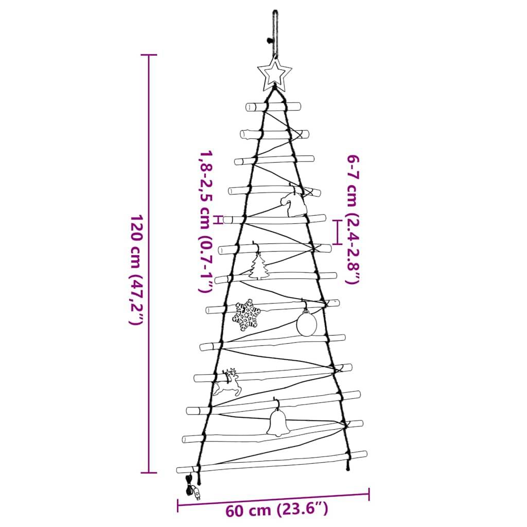 vidaXL Weihnachtsbaum mit 50 LEDs Natur 120 cm Massives Eschenholz