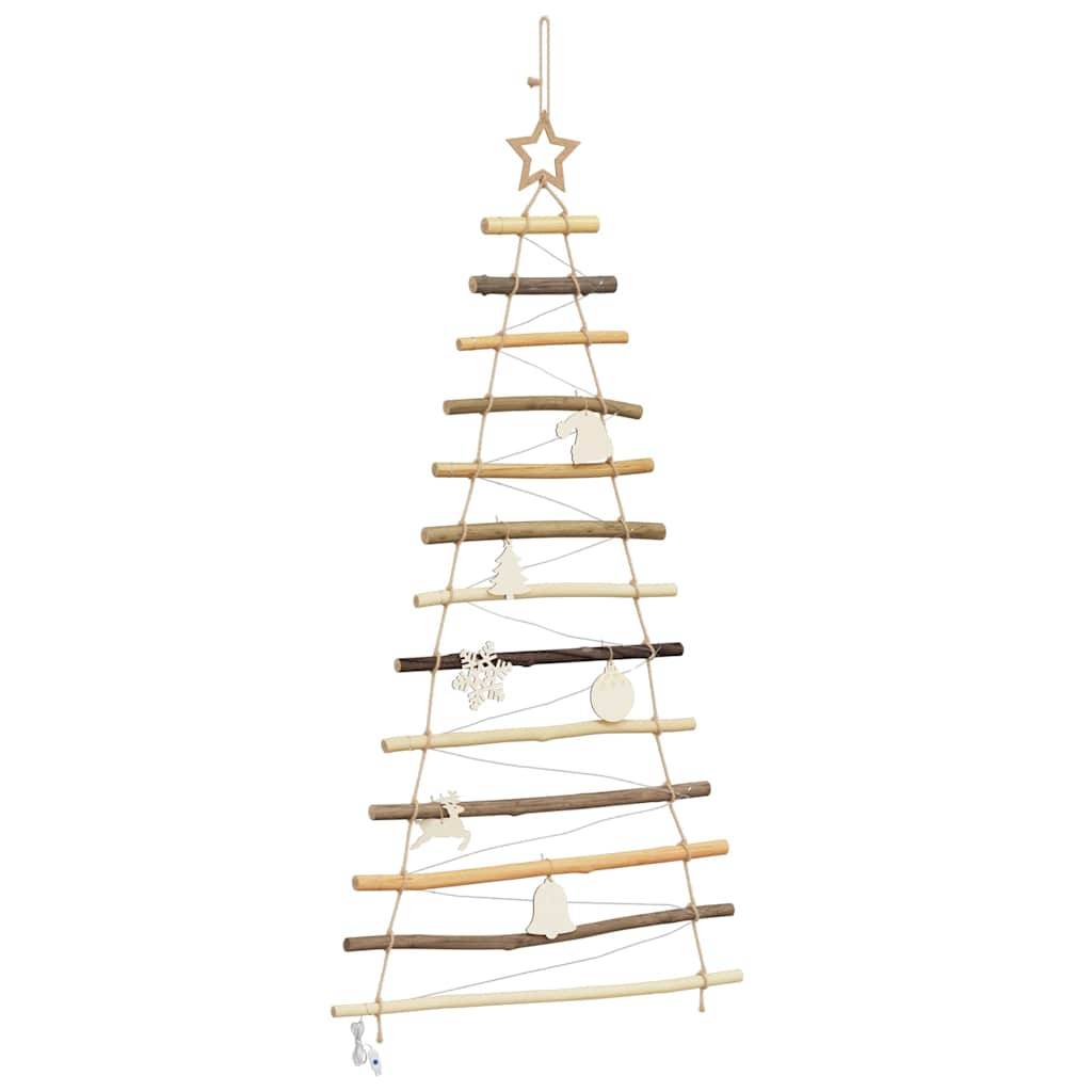 vidaXL Weihnachtsbaum mit 50 LEDs Natur 120 cm Massives Eschenholz
