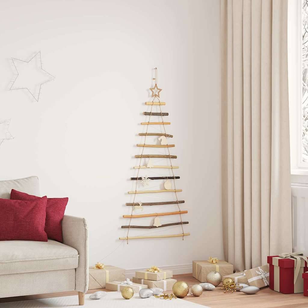 vidaXL Weihnachtsbaum mit 50 LEDs Natur 120 cm Massives Eschenholz