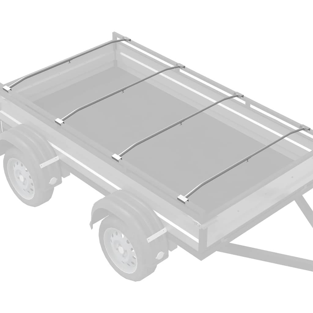 vidaXL Planehalterung für Anhänger 4 pcs Silber 100-145 cm Aluminium