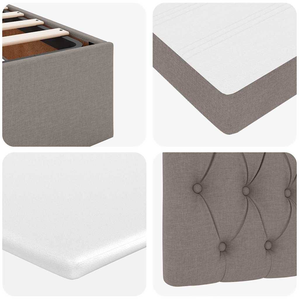 vidaXL Ottoman-Bett mit Matratzen & LEDs Taupe 160x200 cm Stoff
