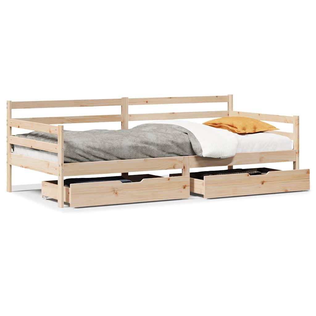 vidaXL Tagesbett mit Schubladen Weiß 80x200 cm Kiefernholz