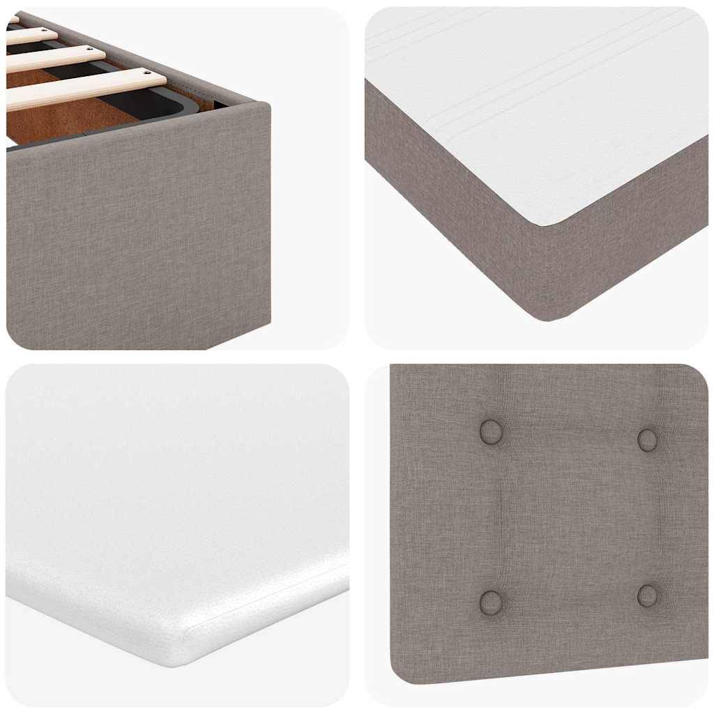 vidaXL Ottoman-Bett mit Matratzen & LEDs Taupe 160x200 cm Stoff