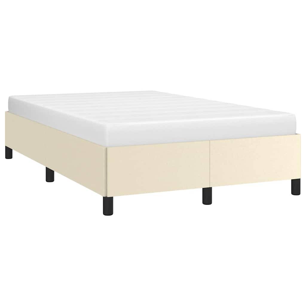 vidaXL Bettgestell ohne Matratze Creme 120x190 cm Kunstleder