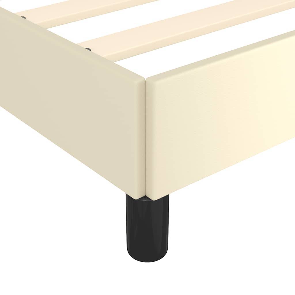 vidaXL Bettgestell ohne Matratze Creme 120x190 cm Kunstleder