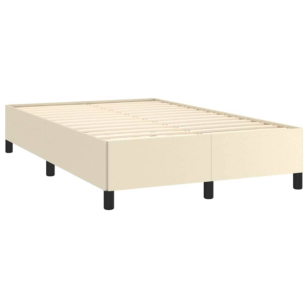 vidaXL Bettgestell ohne Matratze Creme 120x190 cm Kunstleder