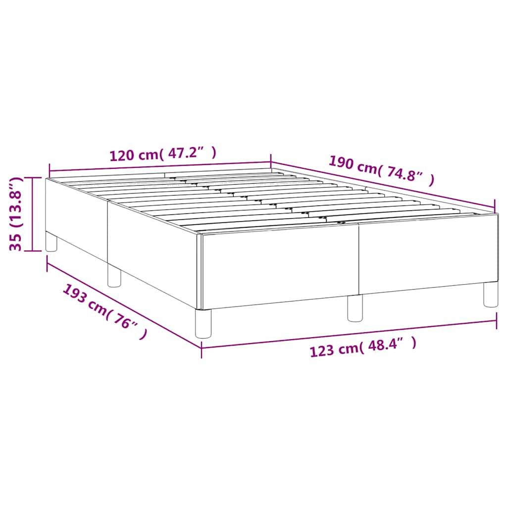 vidaXL Bettgestell ohne Matratze Creme 120x190 cm Kunstleder